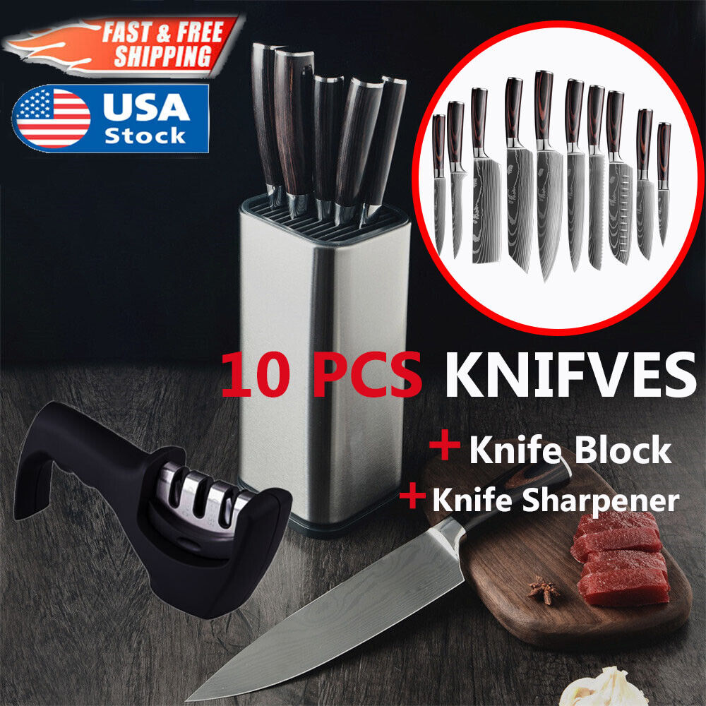 12Piece Kitchen Set Japanese Knife Stainless Steel Chef Knives Damascus Pattern - Fresh Stock Dated February 2026