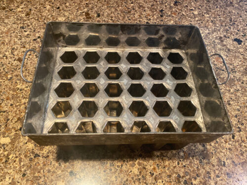 Vintage Industrial 30 Slot Tin Paleta Popsicle Mold Cutlery Caddy Desk Organizer - Fresh Stock Dated February 2026
