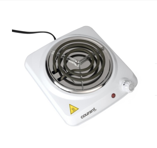 Portable Electric Single Burner 1000 Watts Thermostat Control  Auto Shut-Off - Fresh Stock Dated February 2026