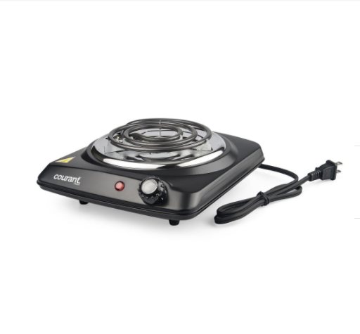 Portable Electric Single Burner 1000 Watts Thermostat Control  Auto Shut-Off - Fresh Stock Dated February 2026