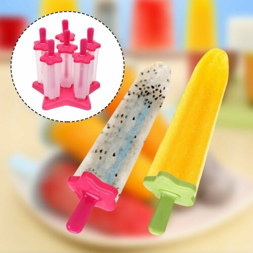 6PCS Pack Ice Lolly Cream Maker Mold DIY Popsicle Mould Frozen Yogurt Icebox NLN - Fresh Stock Dated February 2026