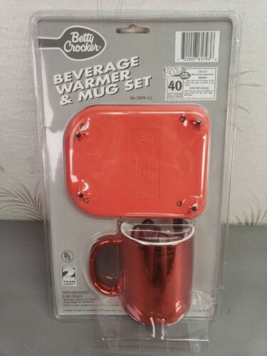 Betty Crocker Beverage Warmer & Mug Set - Red - Compact & Portable SEALED - Fresh Stock Dated February 2026
