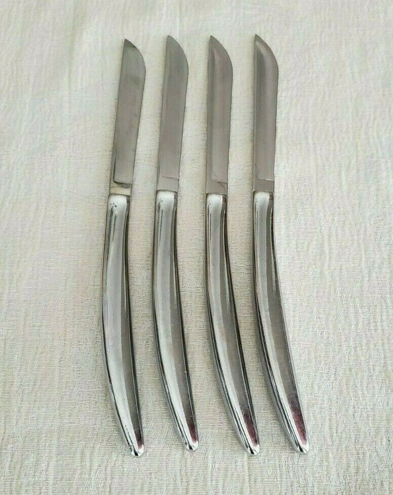 Carver Hall Silver Tone Stainless Steel Steak Knives set of 4 - Fresh Stock Dated January 2026
