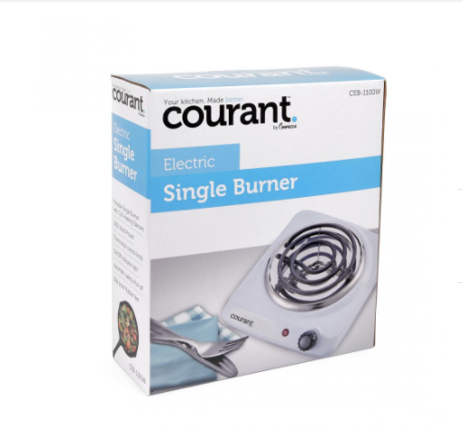 Portable Electric Single Burner 1000 Watts Thermostat Control  Auto Shut-Off - Fresh Stock Dated February 2026