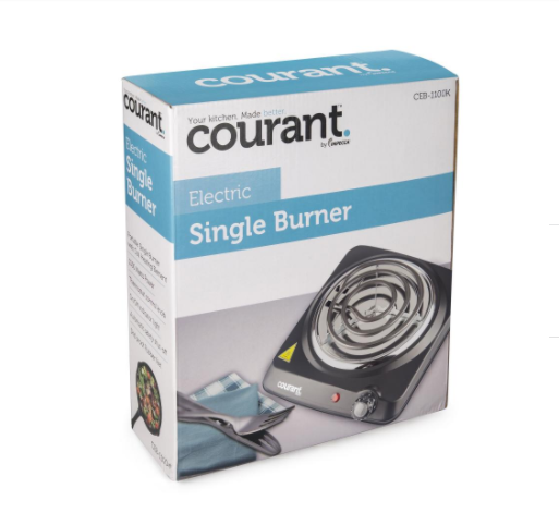 Portable Electric Single Burner 1000 Watts Thermostat Control  Auto Shut-Off - Fresh Stock Dated February 2026