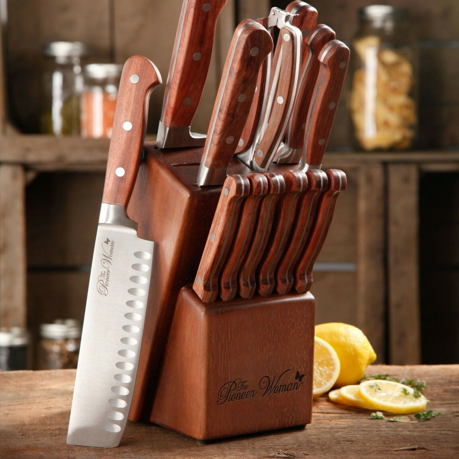 Cutlery Set The Pioneer Woman Cowboy Rustic Stainless 14-Piece Kitchen Knife New - Fresh Stock Dated January 2026