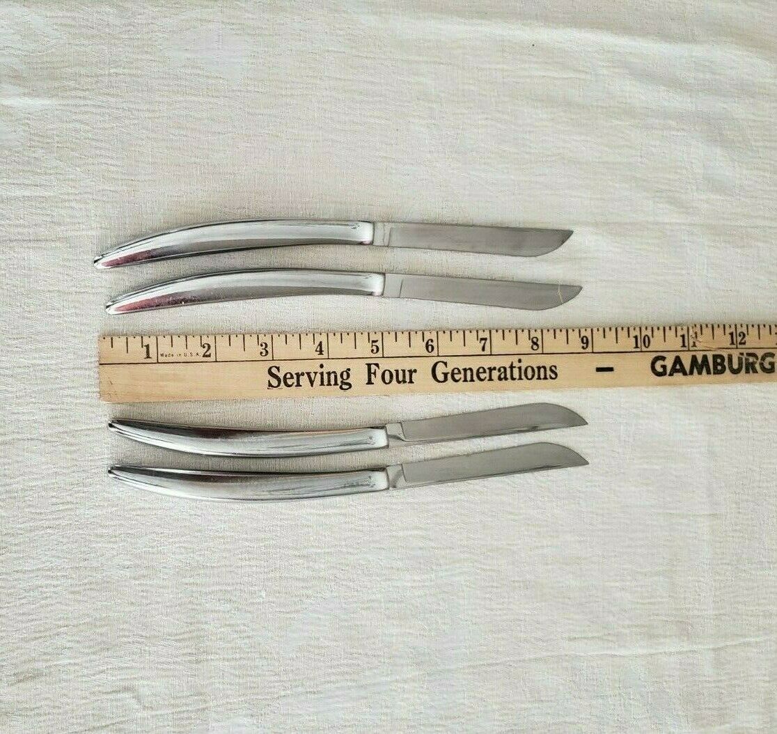 Carver Hall Silver Tone Stainless Steel Steak Knives set of 4 - Fresh Stock Dated January 2026