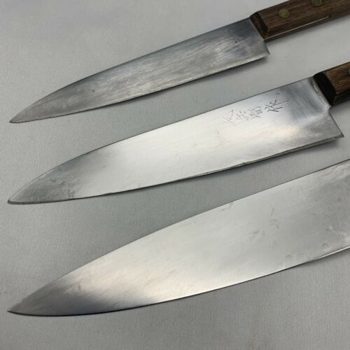 Damaged Lot of three Japanese Chef's Kitchen Knives  From Japan ST432 - Fresh Stock Dated January 2026
