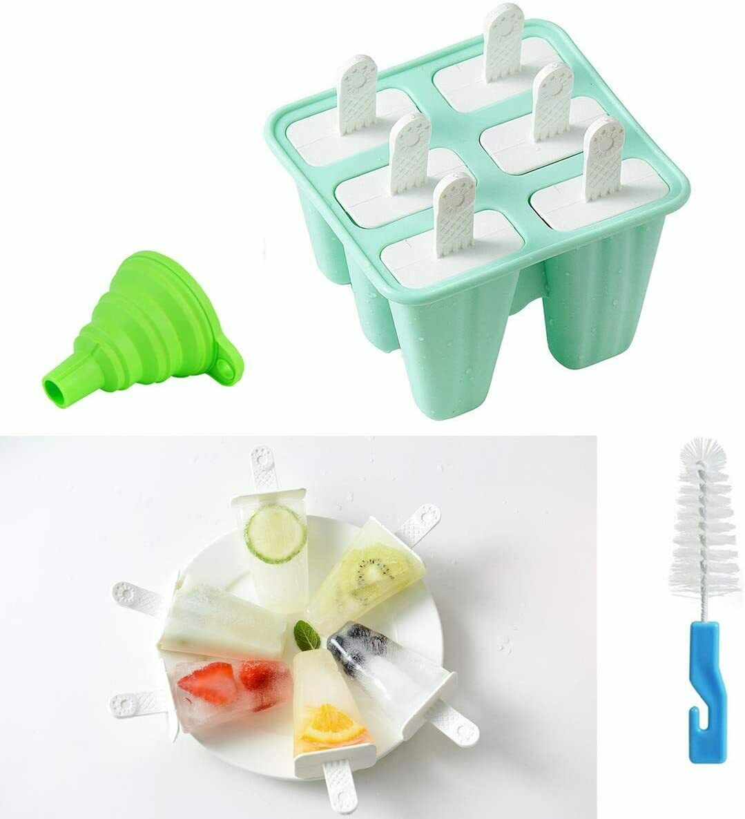 Helistar Popsicle Molds 6 Pieces Silicone Ice Pop Molds BPA Free Popsicle Mold - Fresh Stock Dated February 2026