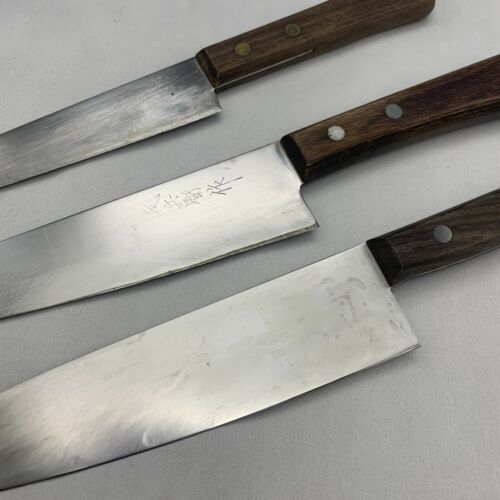 Damaged Lot of three Japanese Chef's Kitchen Knives  From Japan ST432 - Fresh Stock Dated January 2026