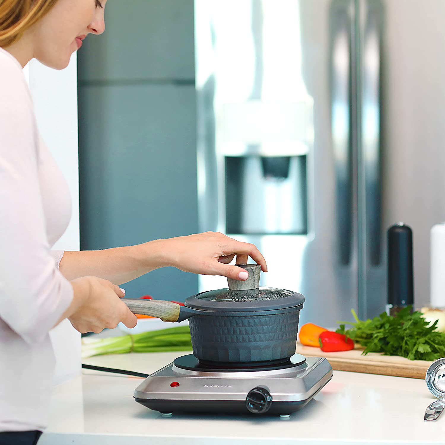 Estufa Cocina Hornilla Electrica Portatil Para Casa Apartamento Campamento 7