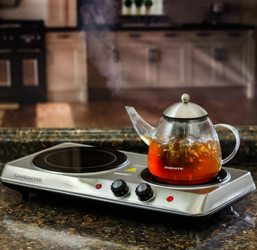 Electric Infrared Cooktop Burner Portable 2 Plate Dual Countertop Cooker Stove - Fresh Stock Dated February 2026