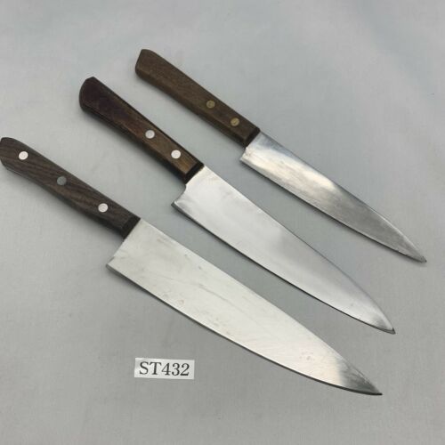 Damaged Lot of three Japanese Chef's Kitchen Knives  From Japan ST432 - Fresh Stock Dated January 2026