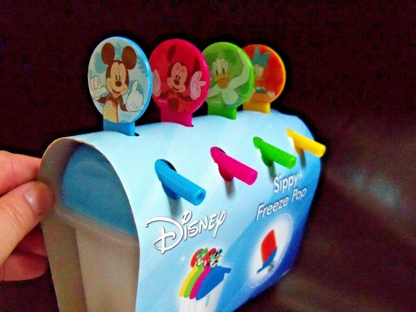 DISNEY SIPPY FREEZE POP SET OF 4 NEW - Fresh Stock Dated February 2026