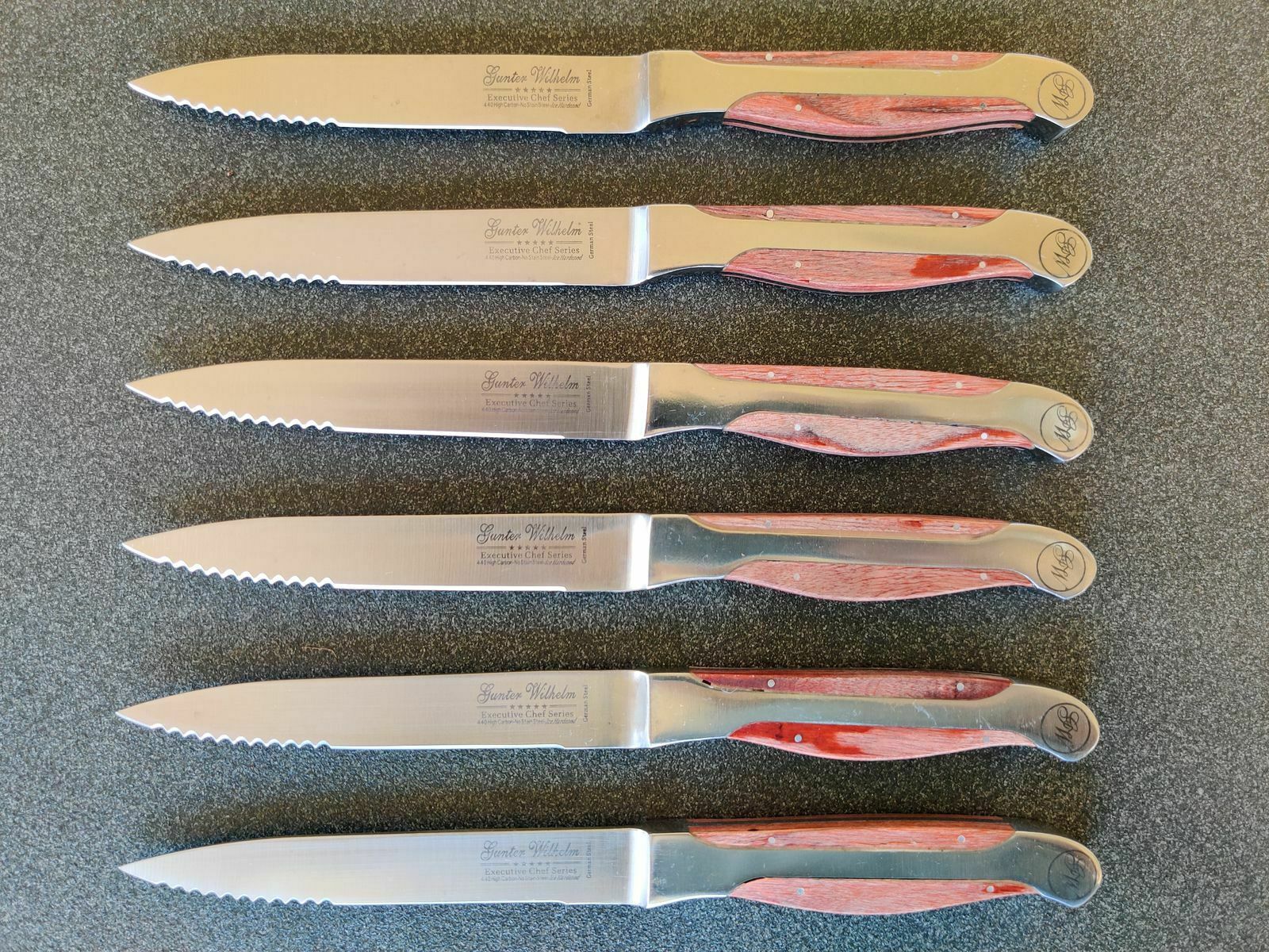 Gunter Wilhelm Executive Chef Series Steak Knives - set of 6 with caddy - Fresh Stock Dated January 2026
