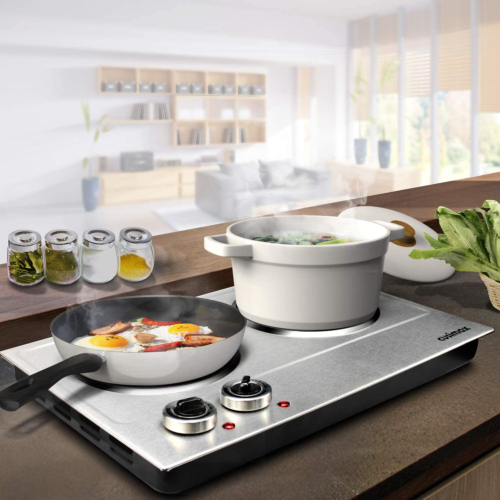 Electric Cooktop Countertop Burner Portable Ceramic Stainless Steel Cooking - Fresh Stock Dated February 2026