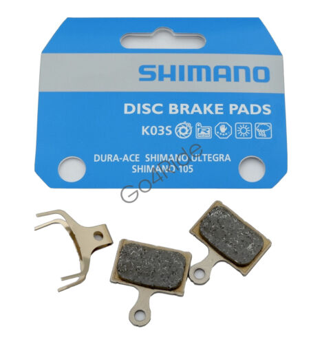 1 Pair Shimano Road Bike Disc Brake Resin Pad (K03S) & Spring - Fresh Stock Dated December 2025