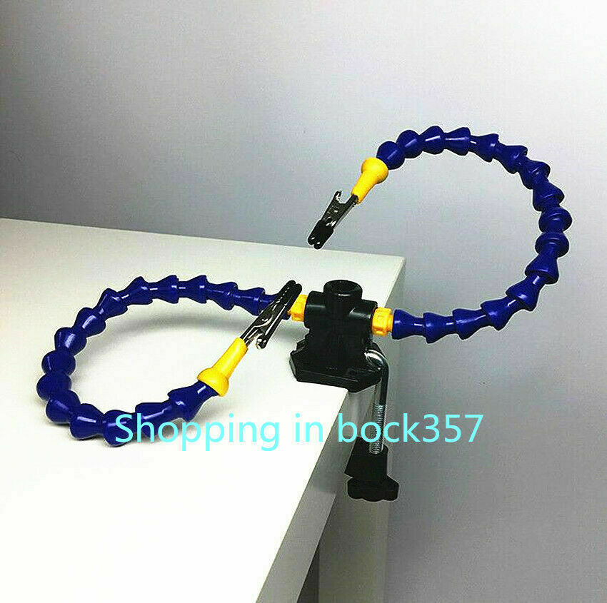 Flexible Arm Two Hands Soldering Iron Holder Stand Helping Clamp Vise Clip Tool - Fresh Stock Dated December 2025