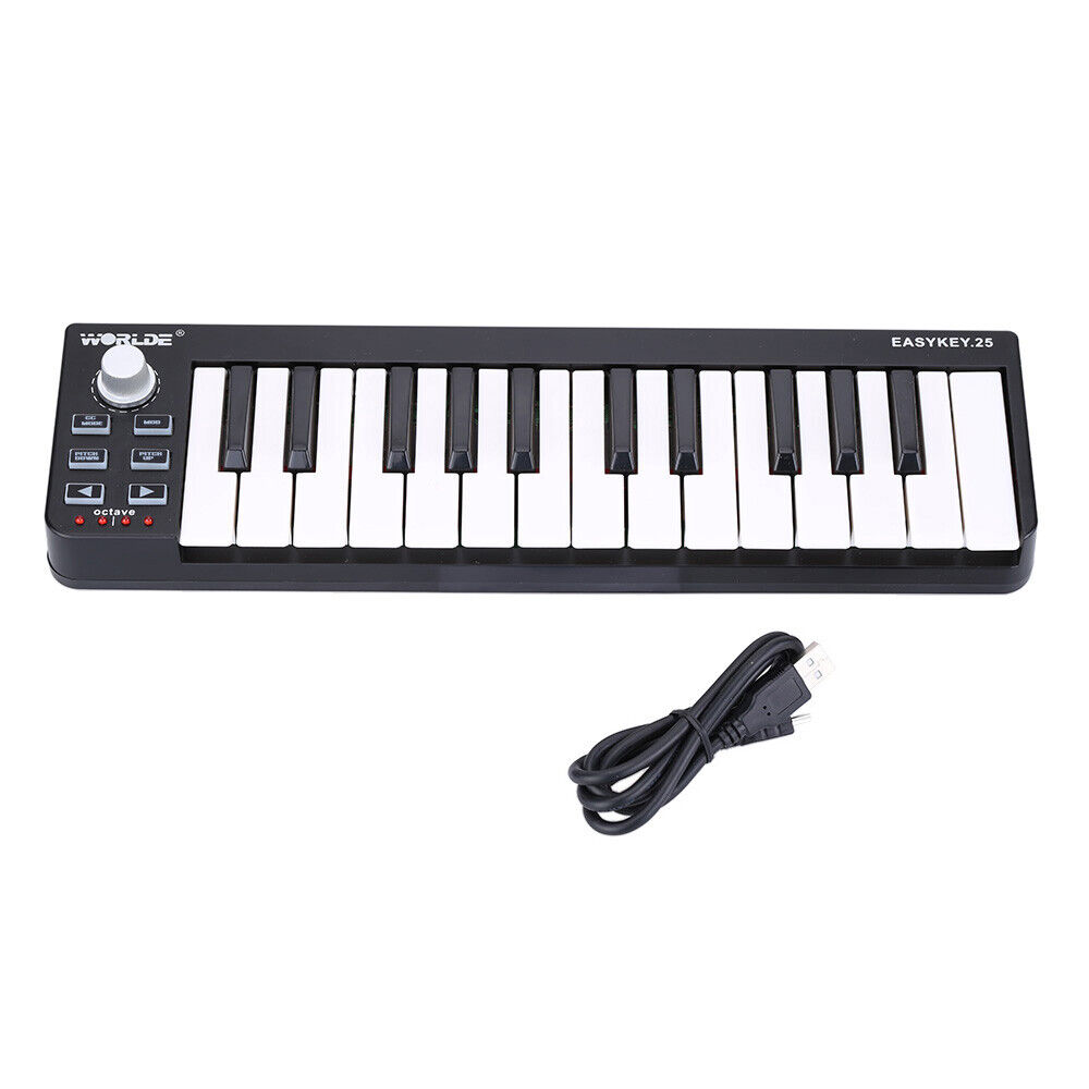 Worlde 25 Portable Keyboard Mini 25- USB MIDI Controller Keyboard Y1Y7 - Fresh Stock Dated December 2025
