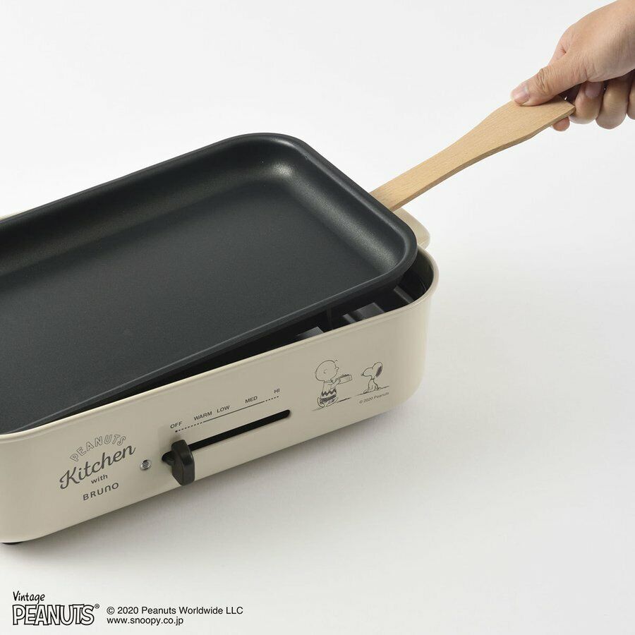 BRUNO Compact Hot Plate Snoopy AC100 Flatx Takoyaki x Pancake x Pot x Grill 5set - Fresh Stock Dated February 2026