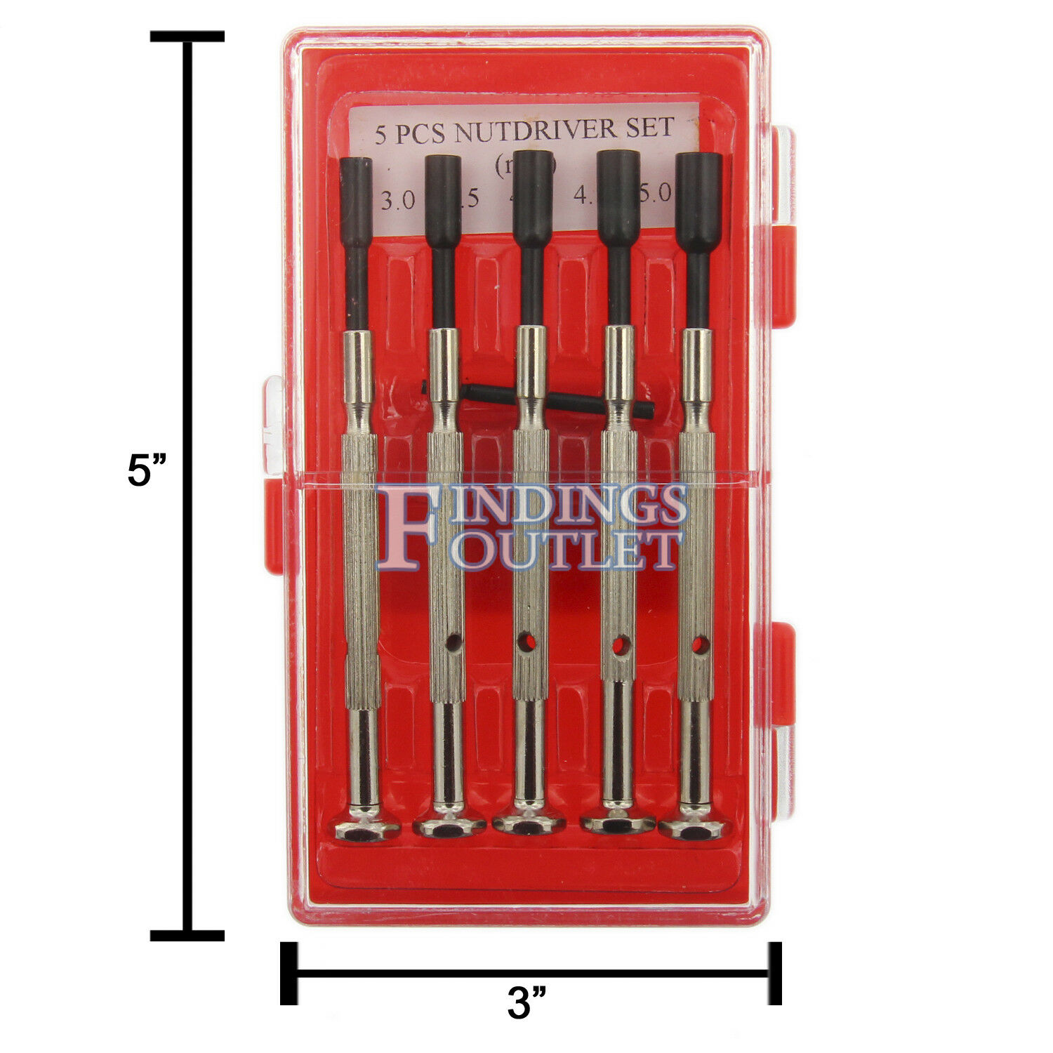 Nut Driver Set of 5 Hex 3mm 3.5mm 4mm 4.5mm 5mm - Fresh Stock Dated December 2025