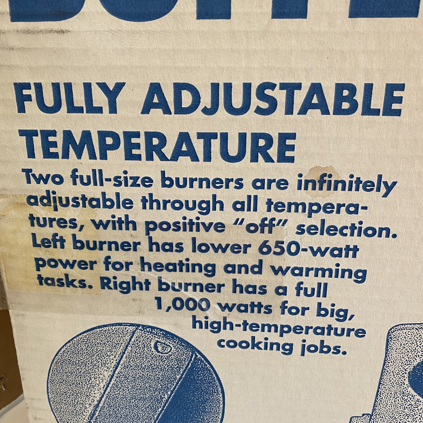 Vintage Munsey Table Top Buffet Range 650 Watts/1,000 Watts/120 Volt Model R-92 - Fresh Stock Dated February 2026