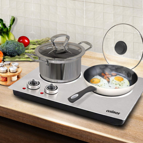 Electric Cooktop Countertop Burner Portable Ceramic Stainless Steel Cooking - Fresh Stock Dated February 2026