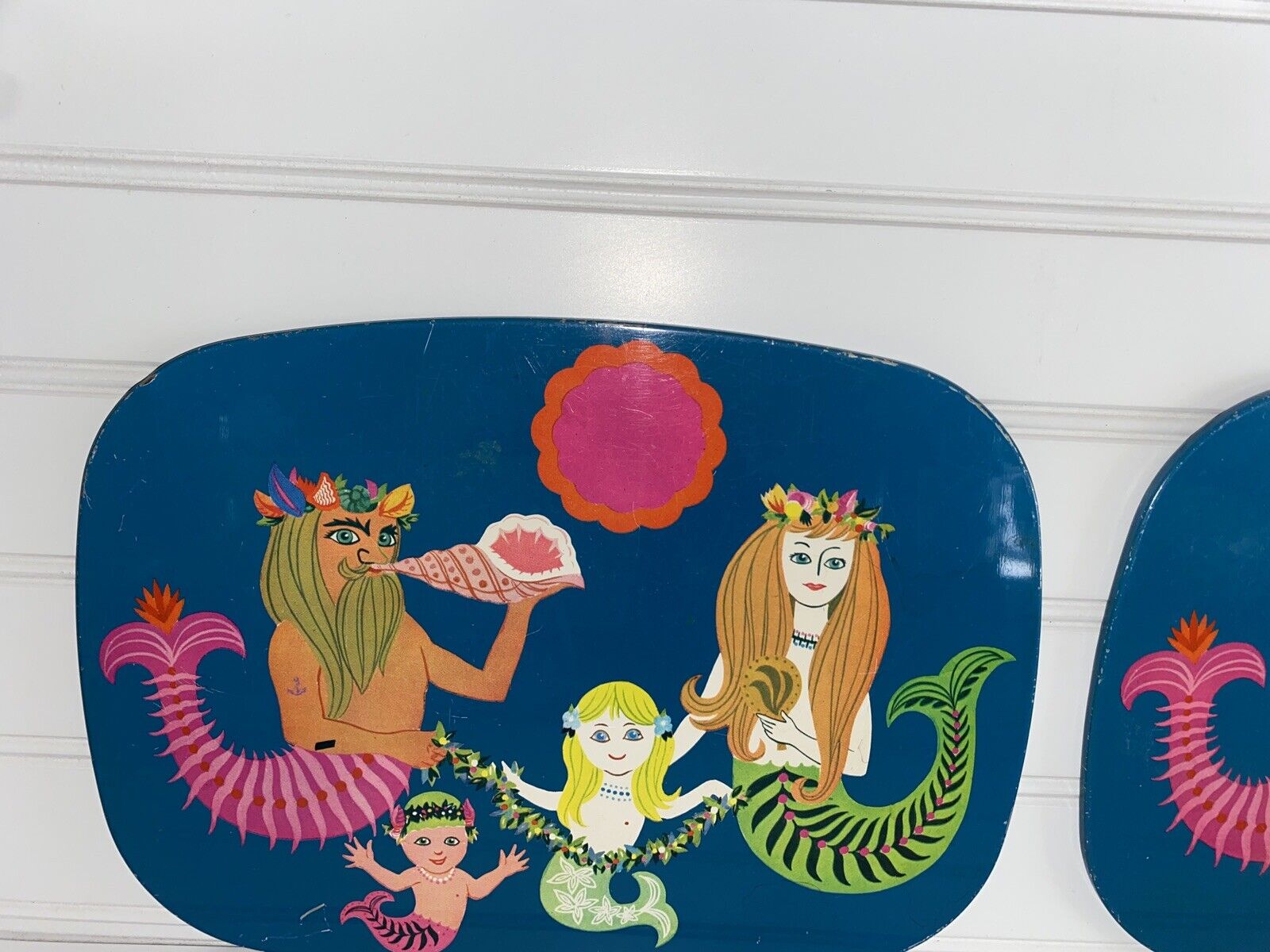 Vintage 70s Hot Plates Flower Child Mermaids Cork Backing - Fresh Stock Dated January 2026