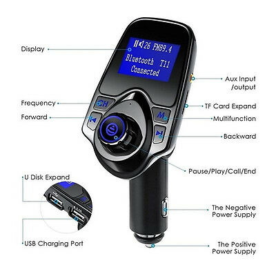Auto LCD Car Music MP3 Player  Bluetooth Dual USB Port t11 Type for FM SD Card - Fresh Stock Dated December 2025