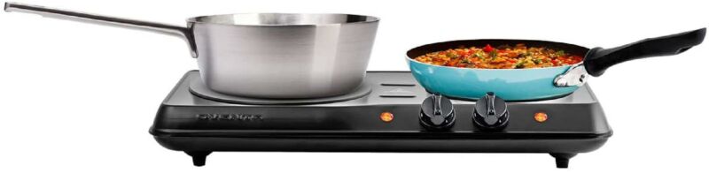 Double Burner Electric Cooking Stove 1700W Portable Infrared  Camping Two Plate - Fresh Stock Dated February 2026