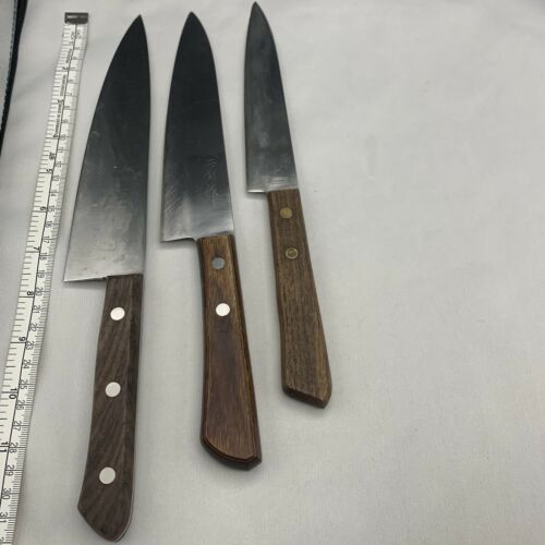 Damaged Lot of three Japanese Chef's Kitchen Knives  From Japan ST432 - Fresh Stock Dated January 2026