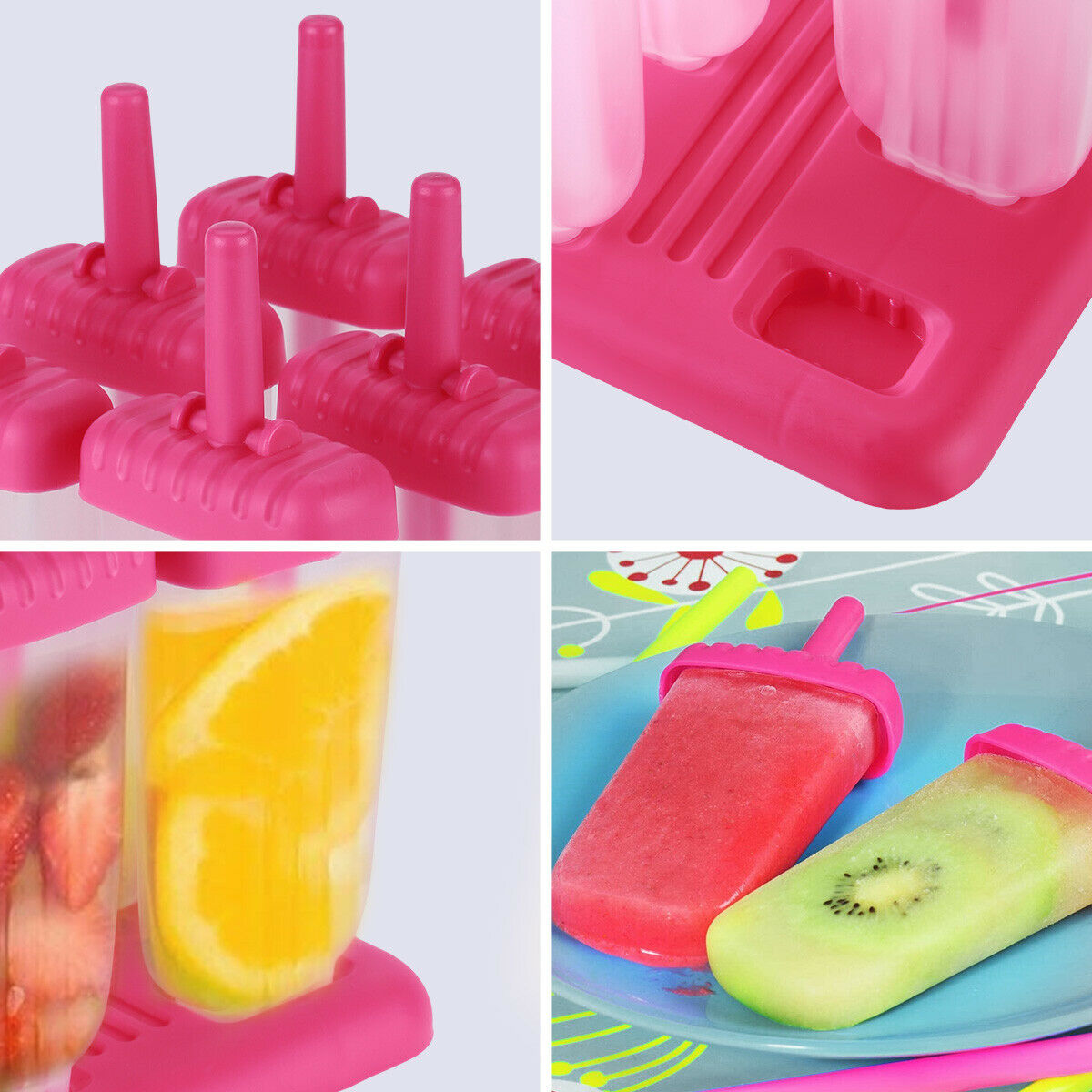 Kitchen Pop Popsicle Mold Maker Lolly Tray Pan DIY Frozen Ice Cream Mould New - Fresh Stock Dated February 2026