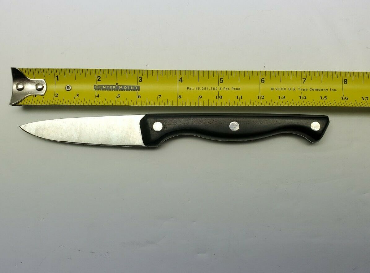 Set Of 3 Pampered Chef Knives With Self Sharpening Sheaths 8” 5” 3” Blades black - Fresh Stock Dated January 2026