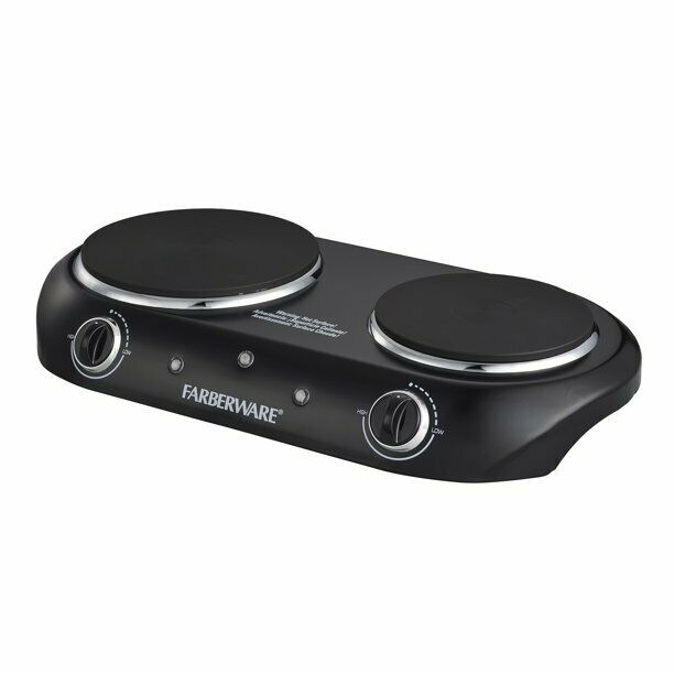 Electric Cooktop Burner 1800W Hot Plate Portable 2 Burners Kitchen Cooking Stove - Fresh Stock Dated February 2026