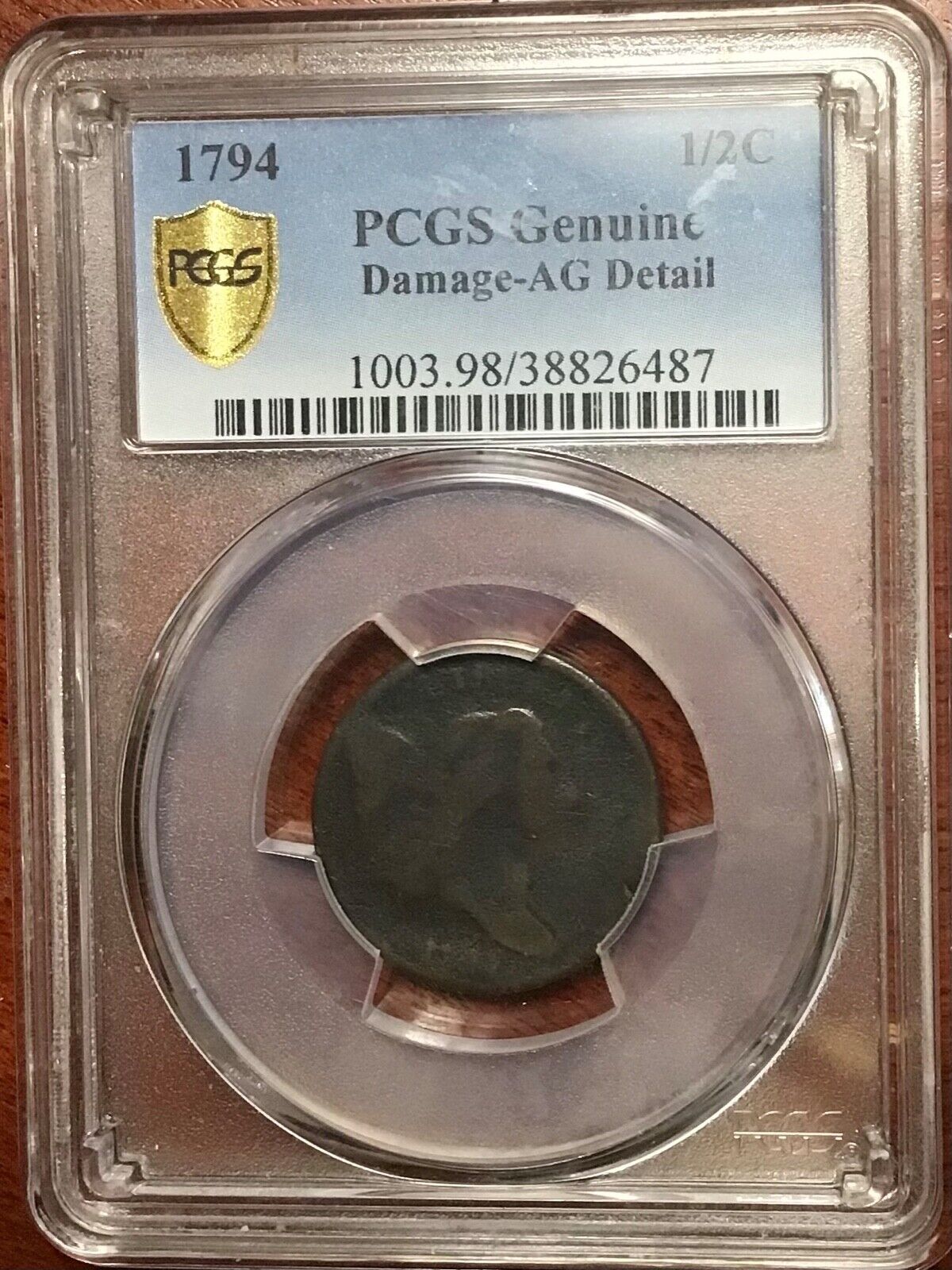 PCGS AG DETAILS DAMAGE 1794 LIBERTY CAP HALF CENT AFFORDABLE EARLY TYPE COIN - Fresh Stock Dated December 2025