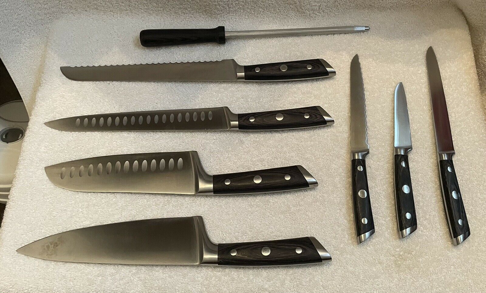 USED DALSTRONG Knife Block Set 8 Pc Gladiator Series German READ DESCRIPTION - Fresh Stock Dated January 2026