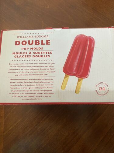 Williams Sonoma Double Pop Molds Popsicle Maker. NEW Old Fashion Twin Pops - Fresh Stock Dated February 2026
