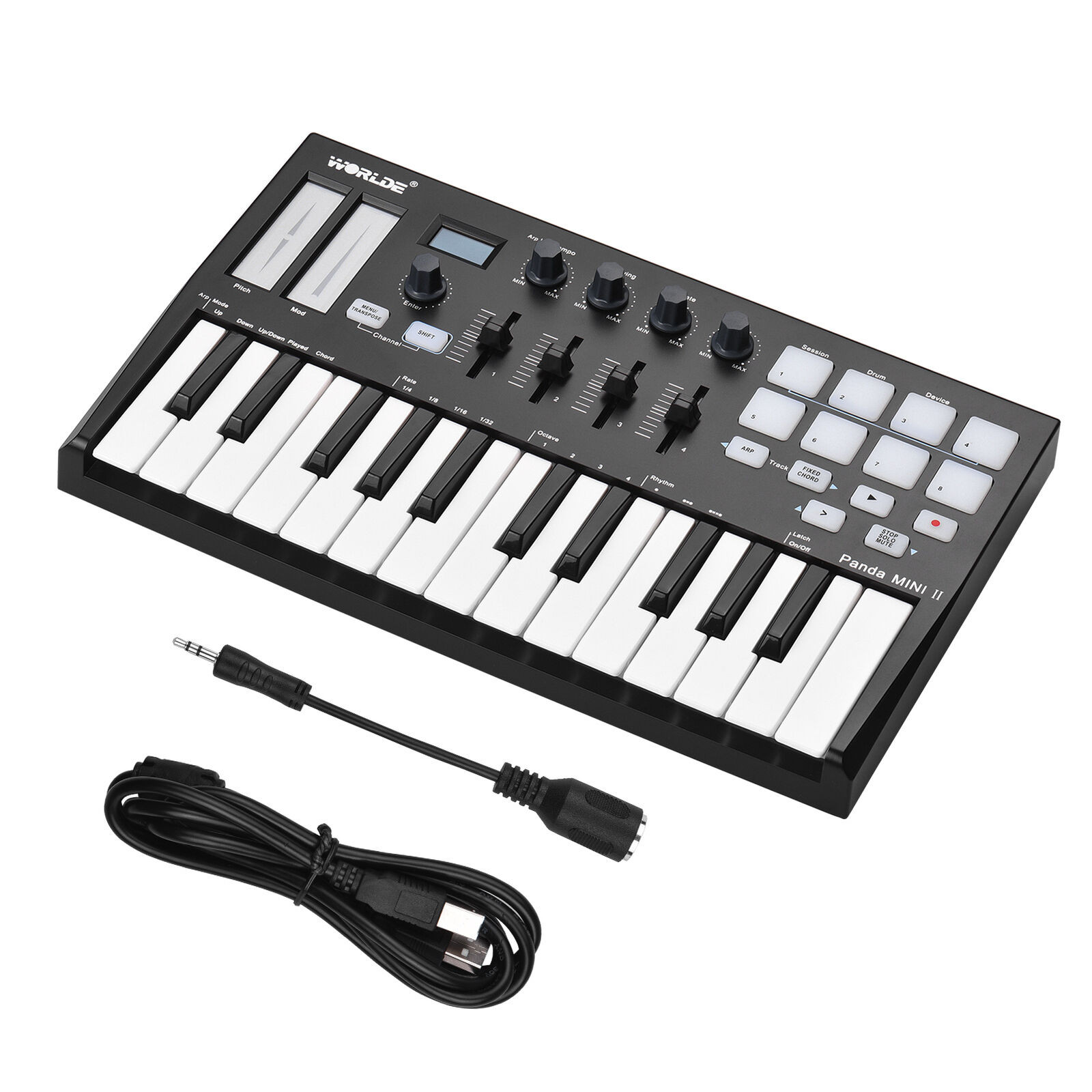WORLDE Panda MINI II Portable 25- USB MIDI Keyboard Controller with 8 Q7Q5 - Fresh Stock Dated December 2025