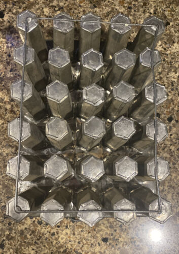 Vintage Industrial 30 Slot Tin Paleta Popsicle Mold Cutlery Caddy Desk Organizer - Fresh Stock Dated February 2026