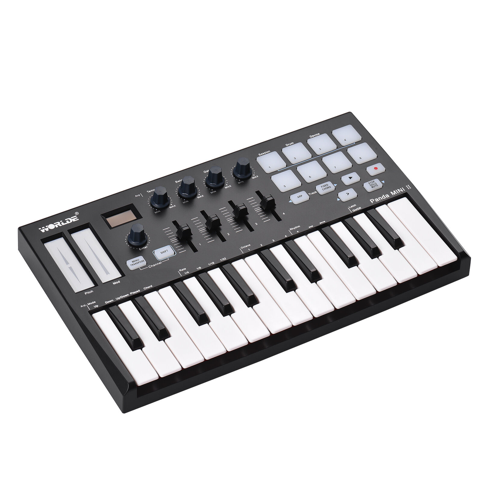 WORLDE Panda MINI II Portable 25- USB MIDI Keyboard Controller with 8 Q7Q5 - Fresh Stock Dated December 2025
