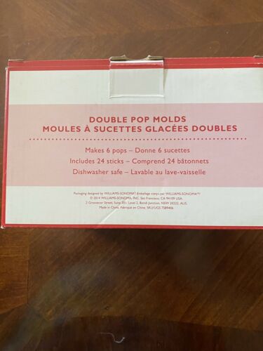 Williams Sonoma Double Pop Molds Popsicle Maker. NEW Old Fashion Twin Pops - Fresh Stock Dated February 2026