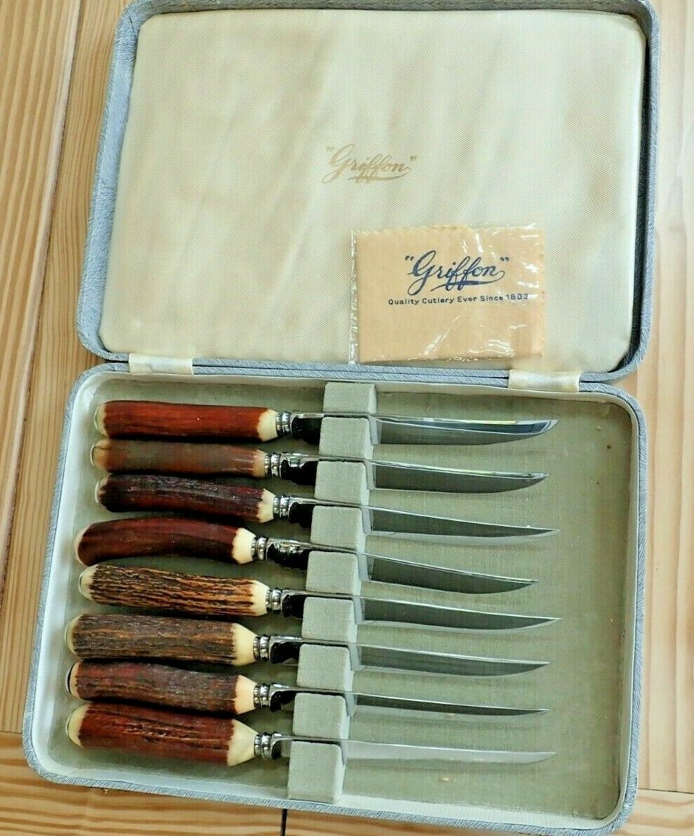 Griffon Cutlery 8-Piece Steak Knife Set, Stainless Steel, Sheffield England - Fresh Stock Dated January 2026