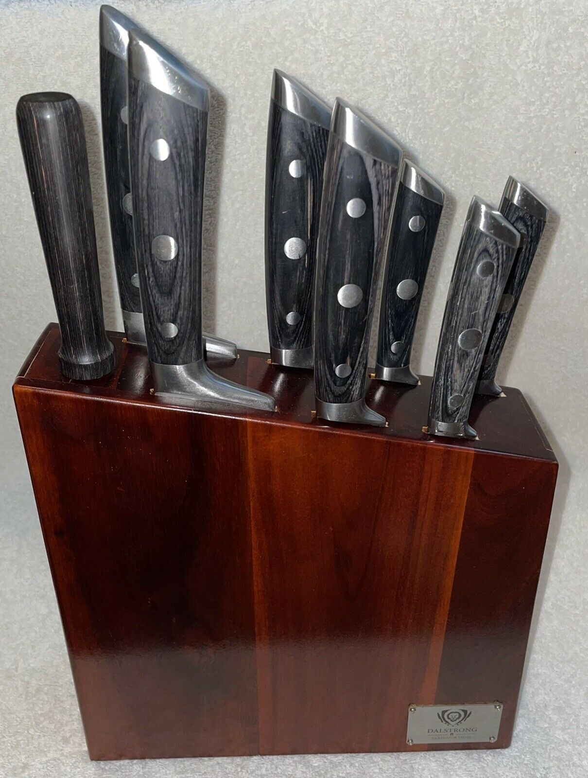 USED DALSTRONG Knife Block Set 8 Pc Gladiator Series German READ DESCRIPTION - Fresh Stock Dated January 2026