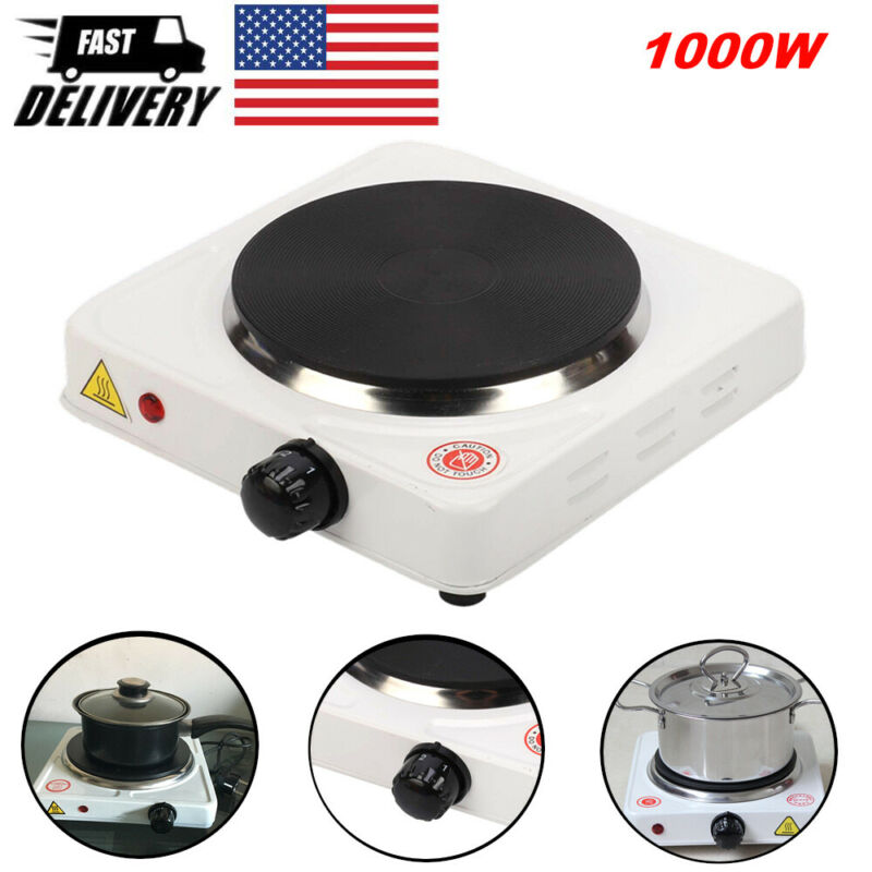 1000W Portable Electric Single Burner Stove Hot Plate Kitchen Stove Dorm Cooktop - Fresh Stock Dated February 2026