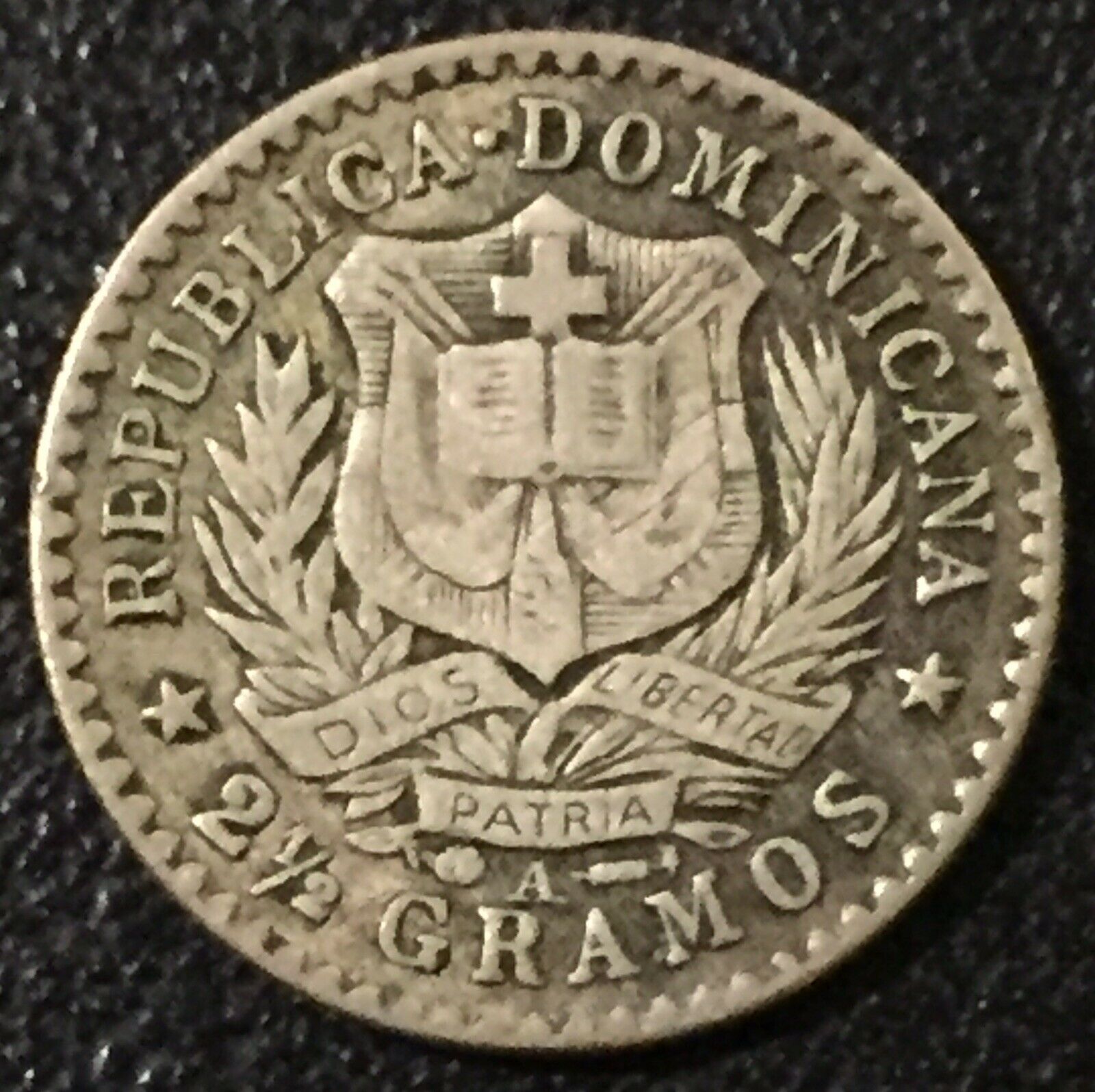 DOMINICAN REPUBLIC 10 Centavos 1897-A Silver VF - Fresh Stock Dated December 2025