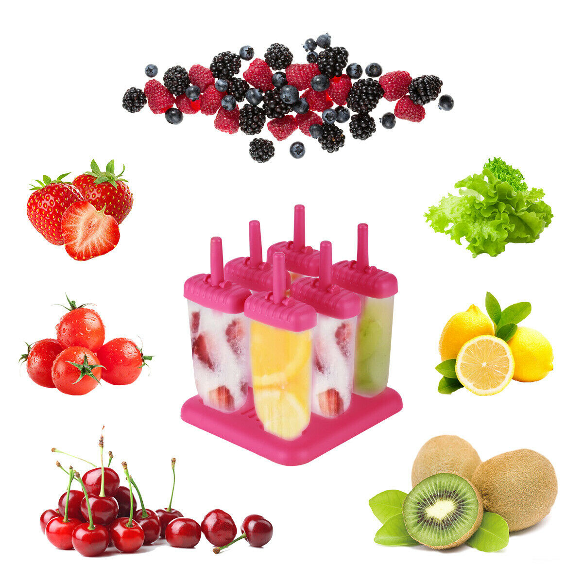 Kitchen Pop Popsicle Mold Maker Lolly Tray Pan DIY Frozen Ice Cream Mould New - Fresh Stock Dated February 2026