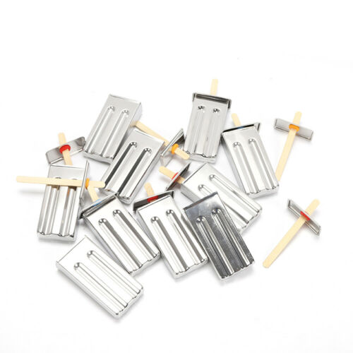10x Stainless Steel Ice Cream Mold Pop Ice Lolly Maker Frozen Mould Popsicle Ice - Fresh Stock Dated February 2026
