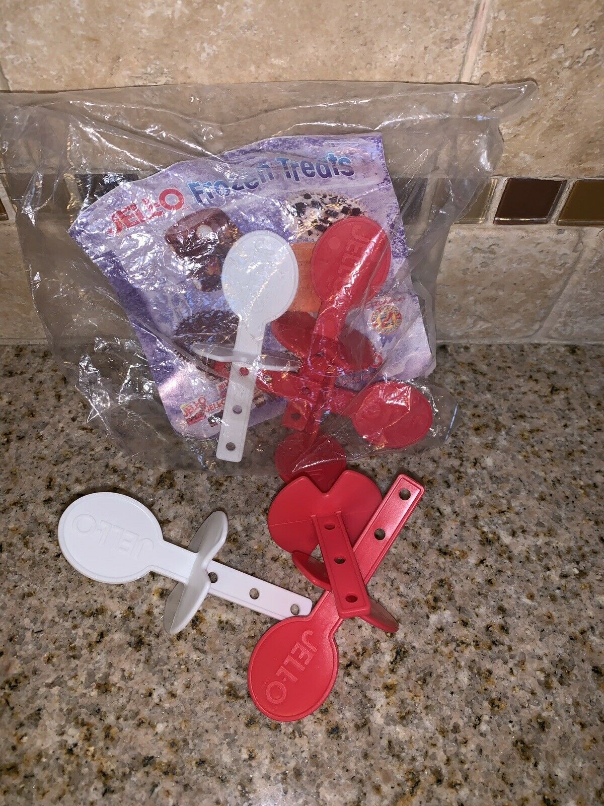 Lot of 6 JELLO JELL-O Popsicle Frozen Pop Maker Sticks Red White NEW #1134 - Fresh Stock Dated February 2026