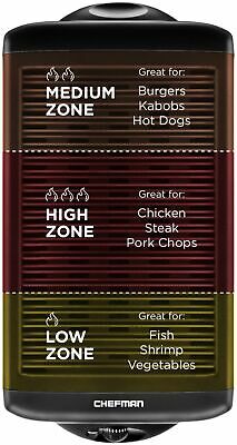 CHEFMAN - Electric Smokeless Indoor Grill with Nonstick Coating - Black - Fresh Stock Dated February 2026