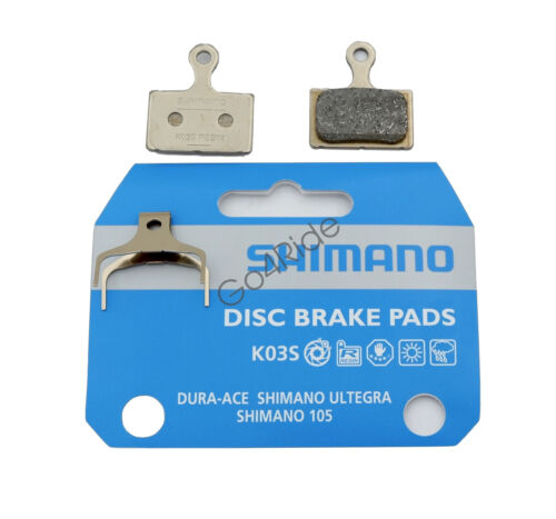 1 Pair Shimano Road Bike Disc Brake Resin Pad (K03S) & Spring - Fresh Stock Dated December 2025